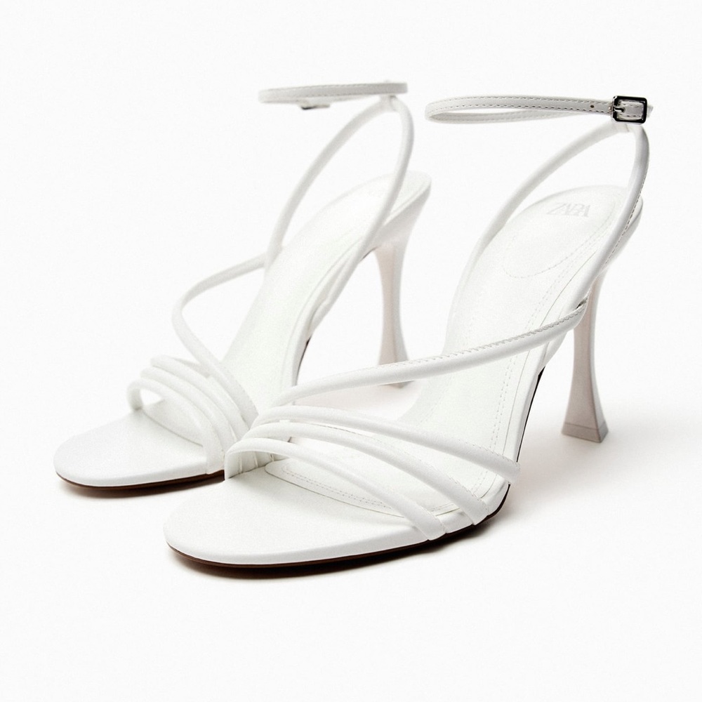 Zara White Strappy Heels